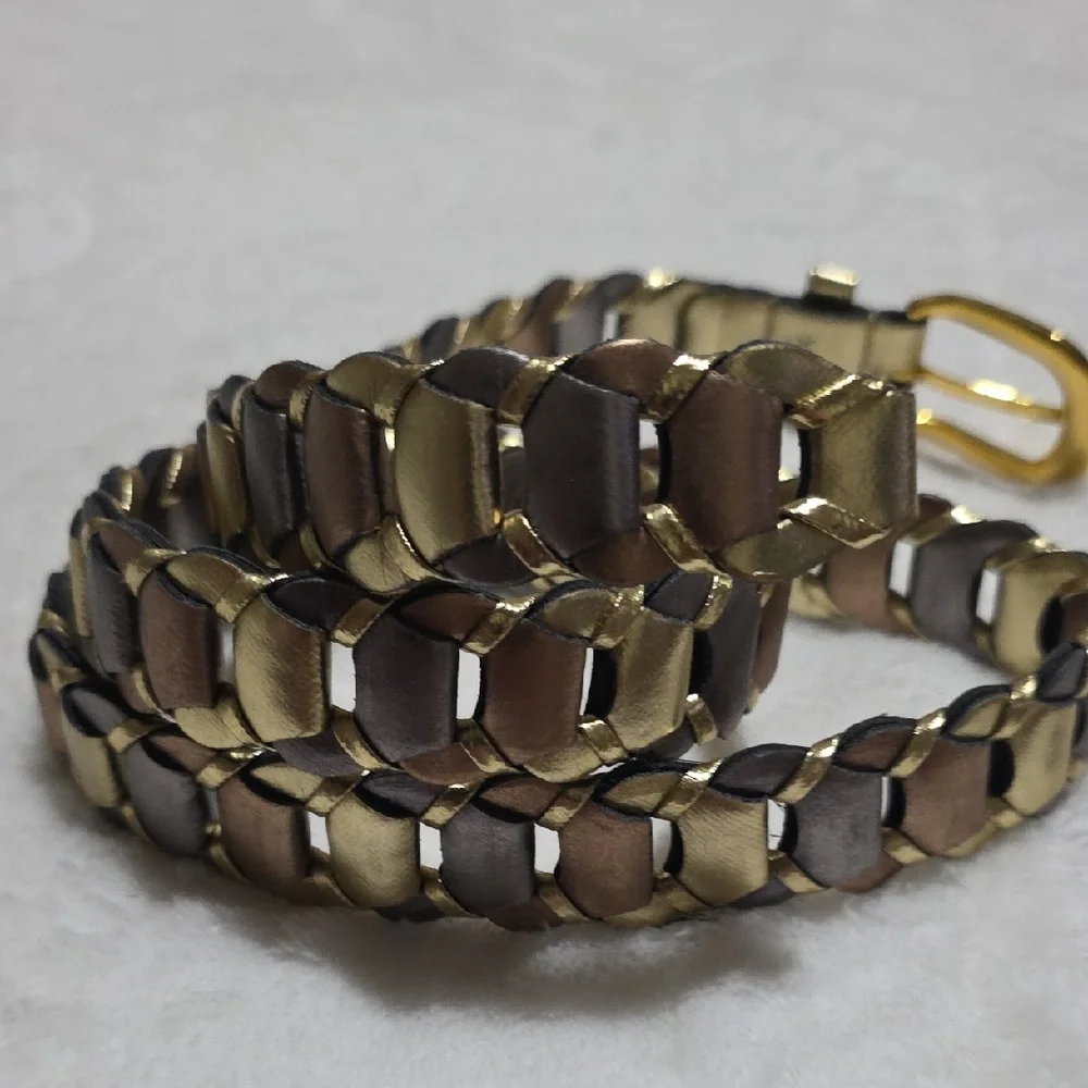 Elegant Gold and Brown Woven‎ Belt